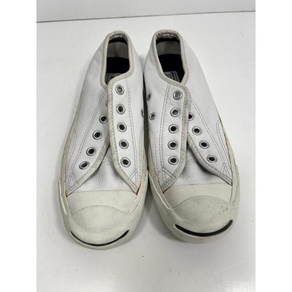 Converse Jack Purcell White Leather Low top Sneaker Men’s 3 Women’s 4.5 - Picture 2 of 8
